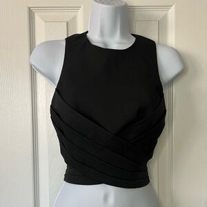 C/meo Collective Trails top wrap front tie back crop top formal look size small